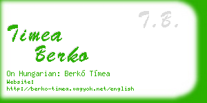 timea berko business card